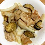 【豚肉薄切り】焼肉のたれ炒め★玉ねぎ・ナスと